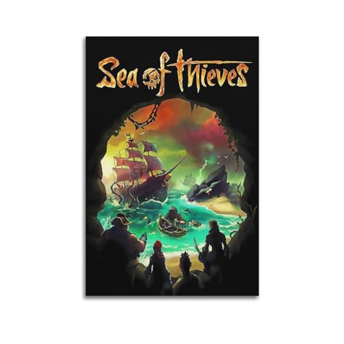 Sea of Thieves Spiel-Poster, dekoratives Gemälde, Leinwand-Wandposter und Kunstdruck, modernes Familienschlafzimmer-Dekor-Poster, 40 x 60 cm von Naviga