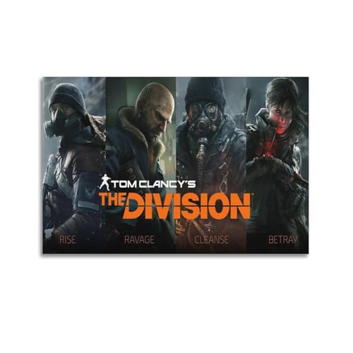 Tom Clancy's The Division Spiel-Poster, dekoratives Gemälde, Leinwand, Wandposter und Kunstdruck, moderne Familienschlafzimmer-Dekoration, Poster, 50 x 75 cm von Naviga