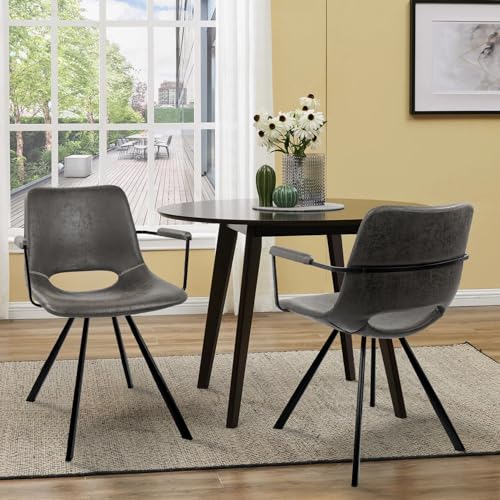 Navitoo Barhocker 2er Set, PU-Leder Barstuhl mit Rückenlehne, Moderner Stuhl Esszimmer mit Armlehne,Küchenstuhl für Küche/Esszimmer/Restaurant von Navitoo