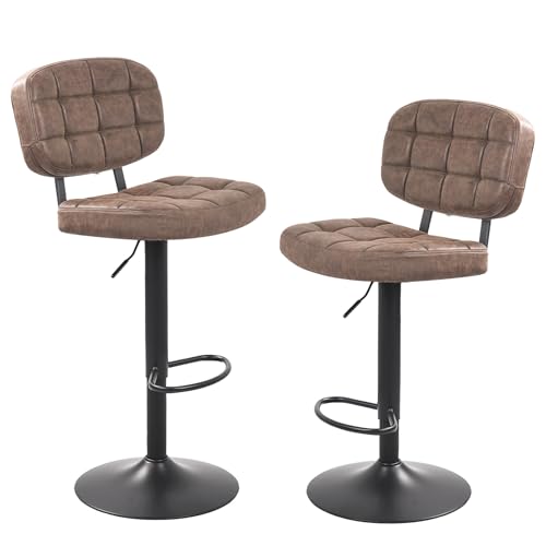 Navitoo Barhocker 2er Set Barstühle Dunkelbraun, 360° Höhenverstellbar, Drehstühle, Küchenstühle mit Rückenlehne und Fußstütze Barstuhl Navitoo Barhocker 2er Set Barstühle Dunkelbraun, 360° Höhenverstellbar, Drehstühle, Küchenstühle mit Rückenlehne und Fußstütze Barstuhl von Navitoo