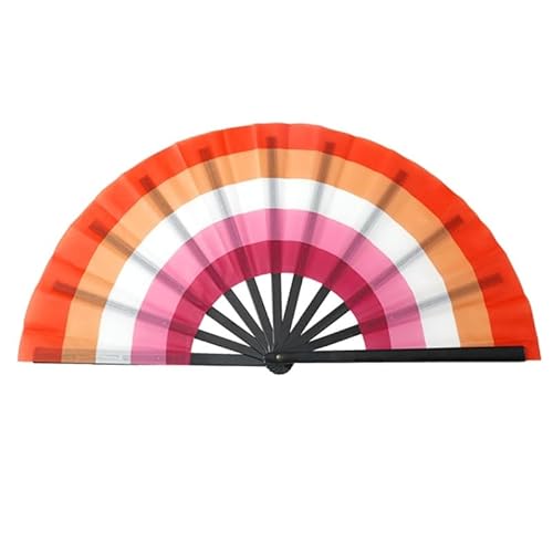Navna Bunte Fächer Handfächer Kleiner Fächer Faltbare Handfächer Tanzdekorationen Tolles Geschenk Für Tanzbegeisterte & Partyliebhaber LGBTs Prides Fan von Navna