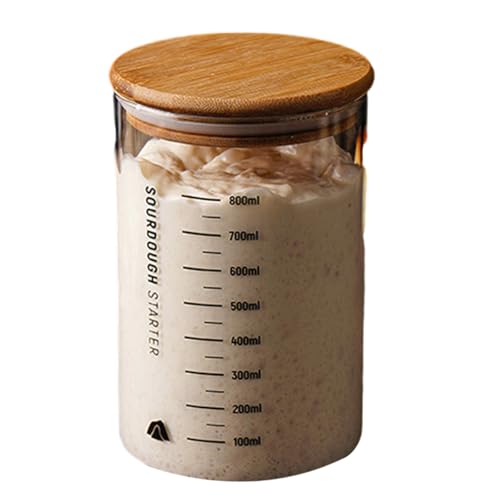Sauerteig-Starterbehälter Klarglas Gärglas mit praktischem versiegeltem Glas mit Waage von Navna