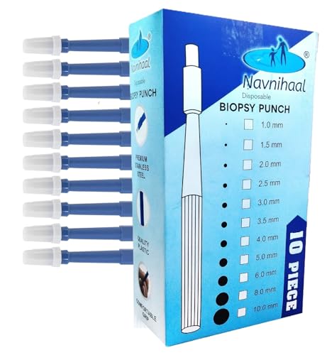 Navnihaal® Einweg-Biopsie-Stanzer (10 Stück) mit Schutzkappe, steril, Einzellochklinge, einzeln verpackt (4,0 mm) von Navnihaal