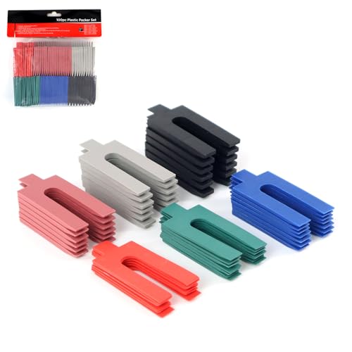 100 Stück sortierte Kunststoff-Abstandshalter, 6 Größen, 1 mm – 6 mm, Kunststoff-Scheiben, farbkodiert und einfach zu montieren, ideal für Latten, Fensterrahmen-Befestigung und Abstand von Navoys