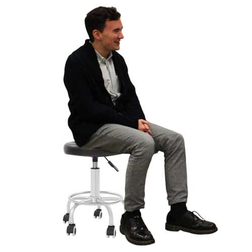 Naxidf Rollhocker Drehhocker Arbeitshocker Bürohocker Drehstuhl Praxishockermit Rollen Massage Salon, aus Kunstleder, Höhenverstellbar, Arbeitshocker bis 150 kg Belastba Naxidf Rollhocker Drehhocker Arbeitshocker Bürohocker Drehstuhl Praxishockermit Rollen Massage Salon, aus Kunstleder, Höhenverstellbar, Arbeitshocker bis 150 kg Belastba von Naxidf