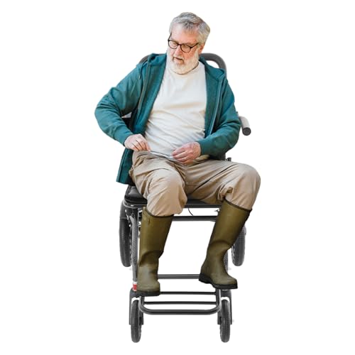 Naxidf Rollstuhl, faltbar, leicht, selbstschieben, für Behinderte und ältere Menschen, feste Armlehnen und Fußstützen, Sicherheitsgurt, Sessel belastbar bis 100 kg von Naxidf