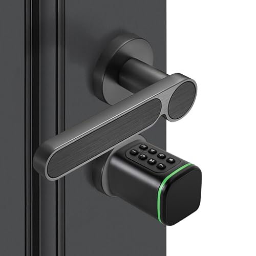 Schwarz Elektronisches Türschloss, mit Zahlencode Smart Lock, Smartes Türschloss mit Manuelle Schlüssel, Smart Keycard, App Entsperrungsoptionen, für Türen von 35-45mm von Naxidf