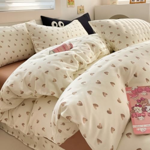 Nayoroom Bettwäsche 135x200 4teilig Beige Braun Herzen Bettwäsche Set Kawaii Style Herz Weich Kuschelig Mädchen Aesthetic Cute Herzchen Microfaser Bettbezug und 2 Kissenbezüge 80x80 Reißverschluss Nayoroom Bettwäsche 135x200 4teilig Beige Braun Herzen Bettwäsche Set Kawaii Style Herz Weich Kuschelig Mädchen Aesthetic Cute Herzchen Microfaser Bettbezug und 2 Kissenbezüge 80x80 Reißverschluss von Nayoroom