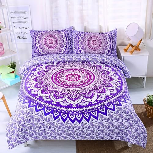 Nayoroom Bettwäsche 135x200 4teilig Boho Lila Mandala Blumen Muster Bohemian Bettbezug Violett Vintage Blümchen Aesthetic Renforce Microfaser Wendebettwäsche Reißverschluss und 2 Kissenbezüge 80x80 Nayoroom Bettwäsche 135x200 4teilig Boho Lila Mandala Blumen Muster Bohemian Bettbezug Violett Vintage Blümchen Aesthetic Renforce Microfaser Wendebettwäsche Reißverschluss und 2 Kissenbezüge 80x80 von Nayoroom