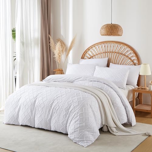 Nayoroom Bettwäsche 135x200 4teilig Weiß Getuftet Stickerei Boho Aesthetic Bettbezug Set Stockholm Style Gebürstete Renforce Microfaser Weiss Deckenbezug mit Reißverschluss und 2 Kissenbezüge 80x80 Nayoroom Bettwäsche 135x200 4teilig Weiß Getuftet Stickerei Boho Aesthetic Bettbezug Set Stockholm Style Gebürstete Renforce Microfaser Weiss Deckenbezug mit Reißverschluss und 2 Kissenbezüge 80x80 von Nayoroom