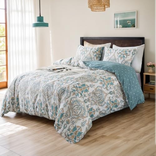 Nayoroom Bettwäsche 135x200 Baumwolle Boho Style Blau Gold Blumen Paisley Muster Vintage Bettbezug Set 2teilig Mandala Bohemian Pflanzenmuster Wendebettwäsche und Kissenbezug 80x80 cm Reißverschluss Nayoroom Bettwäsche 135x200 Baumwolle Boho Style Blau Gold Blumen Paisley Muster Vintage Bettbezug Set 2teilig Mandala Bohemian Pflanzenmuster Wendebettwäsche und Kissenbezug 80x80 cm Reißverschluss von Nayoroom