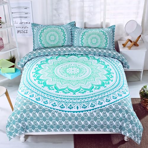 Nayoroom Bettwäsche 135x200 Boho Grün Mandala Blumen Muster Bohemian Bettbezug 2 Teilig Hellgrün Vintage Blümchen Aesthetic Renforce Microfaser Wendebettwäsche Reißverschluss und 1 Kissenbezug 80x80 Nayoroom Bettwäsche 135x200 Boho Grün Mandala Blumen Muster Bohemian Bettbezug 2 Teilig Hellgrün Vintage Blümchen Aesthetic Renforce Microfaser Wendebettwäsche Reißverschluss und 1 Kissenbezug 80x80 von Nayoroom