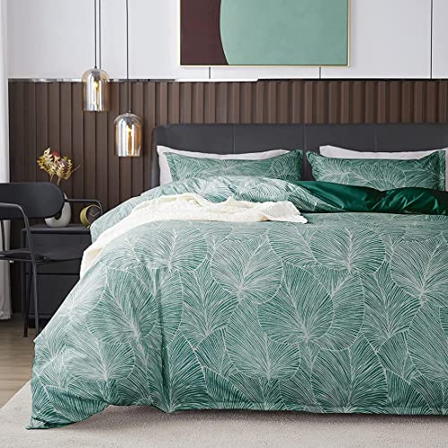 Nayoroom Bettwäsche 140x200 Grün Dunkelgrün Blätter Muster Bettbezug Microfaser Tropisch Palmenblätter Wendebettwäsche Set mit Reißverschluss and Kissenbezug 70 x 90 cm Nayoroom Bettwäsche 140x200 Grün Dunkelgrün Blätter Muster Bettbezug Microfaser Tropisch Palmenblätter Wendebettwäsche Set mit Reißverschluss and Kissenbezug 70 x 90 cm von Nayoroom
