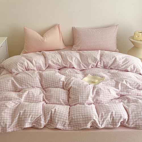 Nayoroom Bettwäsche 140x200 Kariert Rosa Weiß Bettwäsche Set Gewaschene Microfaser Modern Weiss Rosa Karo Einzelbett Bettbezug und Kissenbezug 70x90 cm mit Reißverschluss Nayoroom Bettwäsche 140x200 Kariert Rosa Weiß Bettwäsche Set Gewaschene Microfaser Modern Weiss Rosa Karo Einzelbett Bettbezug und Kissenbezug 70x90 cm mit Reißverschluss von Nayoroom