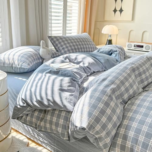 Nayoroom Bettwäsche 155x220 Blau Weiß Kariert Landhausstil Style Bettbezug 2er Set Dunkelblau Karo ÖKO-TEX Gewaschene Mikrofaser Renforce Bettwäsche-Sets mit Reißverschluss und 1 Kissenbezug 80x80 cm Nayoroom Bettwäsche 155x220 Blau Weiß Kariert Landhausstil Style Bettbezug 2er Set Dunkelblau Karo ÖKO-TEX Gewaschene Mikrofaser Renforce Bettwäsche-Sets mit Reißverschluss und 1 Kissenbezug 80x80 cm von Nayoroom
