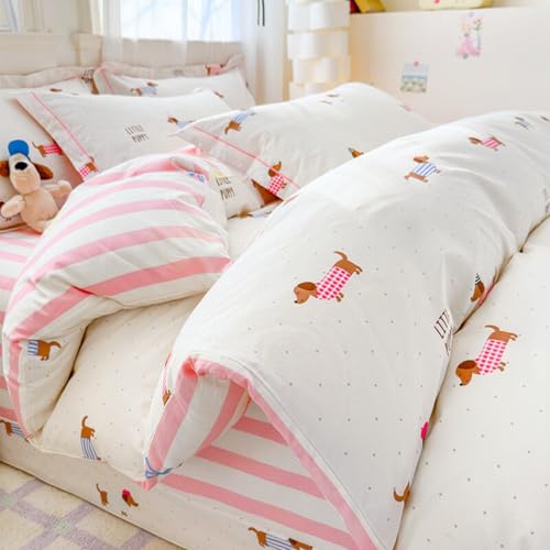 Nayoroom Bettwäsche 155x220 Dackel Rosa Weiß Gestreift Dackelmotiv Kawaii Mädchen Bettbezug Set 2teilig Cute Streifen Dachshund Hund Microfaser Wendebettwäsche und Kissenbezug 70x90cm Reißverschluss Nayoroom Bettwäsche 155x220 Dackel Rosa Weiß Gestreift Dackelmotiv Kawaii Mädchen Bettbezug Set 2teilig Cute Streifen Dachshund Hund Microfaser Wendebettwäsche und Kissenbezug 70x90cm Reißverschluss von Nayoroom
