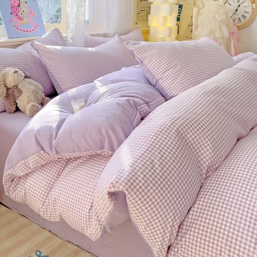 Nayoroom Bettwäsche 155x220 Lila Weiß Kariert Landhausstil Style Bettbezug 2er Violett Karo Gingham Gewaschene Mikrofaser Renforce Bettwäsche-Sets mit Reißverschluss und 1 Kissenbezug 80x80 cm Nayoroom Bettwäsche 155x220 Lila Weiß Kariert Landhausstil Style Bettbezug 2er Violett Karo Gingham Gewaschene Mikrofaser Renforce Bettwäsche-Sets mit Reißverschluss und 1 Kissenbezug 80x80 cm von Nayoroom