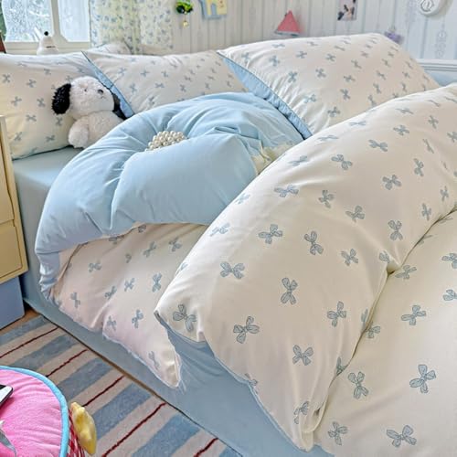 Nayoroom Bettwäsche 200x200 Blau Schleifen Weiß Bettbezug 3teilig Modern Schleifenmuster Aesthetic Kawaii Cute Clean Girl Microfaser Doppelbett Deckenbezug mit Reißverschluss und 2 Kissenbezüge 80x80 Nayoroom Bettwäsche 200x200 Blau Schleifen Weiß Bettbezug 3teilig Modern Schleifenmuster Aesthetic Kawaii Cute Clean Girl Microfaser Doppelbett Deckenbezug mit Reißverschluss und 2 Kissenbezüge 80x80 von Nayoroom