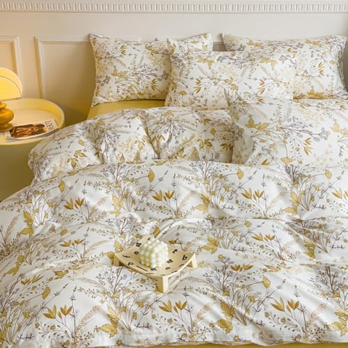 Nayoroom Bettwäsche Baumwolle 140x200 Weiß Gold Botanisch Blätter Äste Bettwäsche Set Weich Kuschelig Bettbezug und 1 Kissenbezug 70x90 mit Reißverschluss Nayoroom Bettwäsche Baumwolle 140x200 Weiß Gold Botanisch Blätter Äste Bettwäsche Set Weich Kuschelig Bettbezug und 1 Kissenbezug 70x90 mit Reißverschluss von Nayoroom