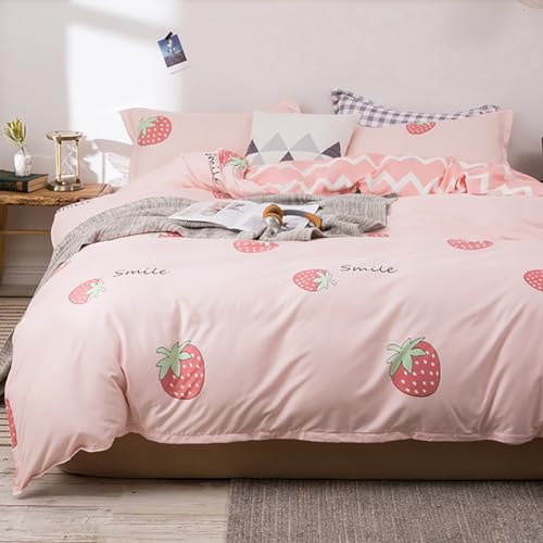 Nayoroom Bettwäsche Erdbeeren 155x220 Rosa Kawaii Style Bettbezug und Kissenbezug 80x80 cm Pink Weiß Gestreift Wende Bettwäsche Set mit Reißverschluss Nayoroom Bettwäsche Erdbeeren 155x220 Rosa Kawaii Style Bettbezug und Kissenbezug 80x80 cm Pink Weiß Gestreift Wende Bettwäsche Set mit Reißverschluss von Nayoroom