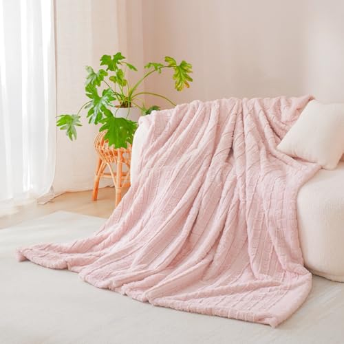 Nayoroom Kuscheldecke Winter Flauschig Cashmere Touch Fleecedecke 220x240 cm Rosa Warm Flanell Decke Kuschelig Kariet Muster Aesthetic Wohndecke Pink Wolldecken Weiche Sofadecken für Couch überwurf von Nayoroom