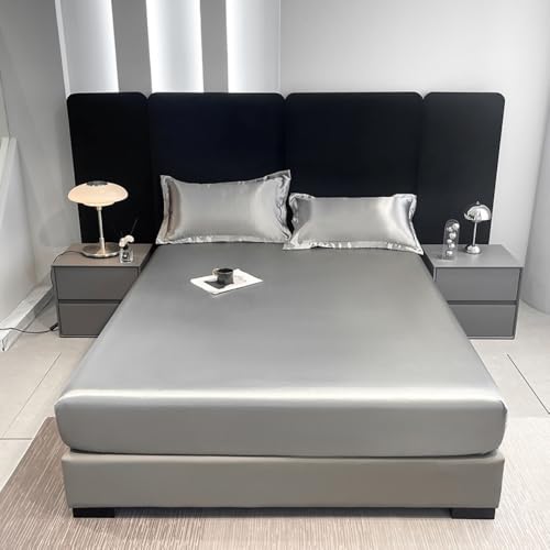 Nayoroom Spannbettlaken 200x200 cm Boxspringbett Grau Satin Bettlaken Hellgrau Entspanno Seide Glanzsatin Matratzenbezug Gummizug Matratzentopper Seiden Spannbetttuch für Topper Matratze bis Höhe 30 Nayoroom Spannbettlaken 200x200 cm Boxspringbett Grau Satin Bettlaken Hellgrau Entspanno Seide Glanzsatin Matratzenbezug Gummizug Matratzentopper Seiden Spannbetttuch für Topper Matratze bis Höhe 30 von Nayoroom