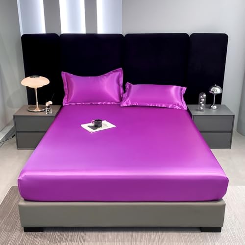 Nayoroom Spannbettlaken 90x200cm 2er Pack Boxspringbett Lila Seide Glanzsatin Bettlaken Violett Satin Entspanno Matratzenbezug Gummizug Matratzentopper Spannbetttuch für Topper Matratze bis Höhe 30 Nayoroom Spannbettlaken 90x200cm 2er Pack Boxspringbett Lila Seide Glanzsatin Bettlaken Violett Satin Entspanno Matratzenbezug Gummizug Matratzentopper Spannbetttuch für Topper Matratze bis Höhe 30 von Nayoroom