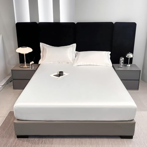 Nayoroom Spannbettlaken 90x200cm 2er Pack Boxspringbett Weiß Seide Glanzsatin Bettlaken Satin Entspanno Matratzenbezug Gummizug Matratzentopper Seiden Spannbetttuch für Topper Matratze bis Höhe 30 Nayoroom Spannbettlaken 90x200cm 2er Pack Boxspringbett Weiß Seide Glanzsatin Bettlaken Satin Entspanno Matratzenbezug Gummizug Matratzentopper Seiden Spannbetttuch für Topper Matratze bis Höhe 30 von Nayoroom