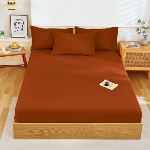 Nayoroom Spannbettlaken 90x200cm 2er Pack Terracotta Boxspringbett Topper Angenehme Matratzenbezug mit Gummizug Super Weiche Microfaser Braun Bettlaken Spannbetttuch für Matratze bis 25 cm Hohe Nayoroom Spannbettlaken 90x200cm 2er Pack Terracotta Boxspringbett Topper Angenehme Matratzenbezug mit Gummizug Super Weiche Microfaser Braun Bettlaken Spannbetttuch für Matratze bis 25 cm Hohe von Nayoroom