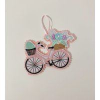 Hängende Filz Ostereier Blume Fahrrad/Zweig Baum Aufhänger Dekoration Rosa von NayworthCottageCraft