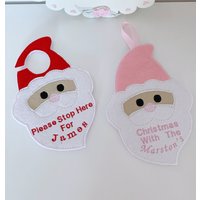 Personalisierte Weihnachtsdeko Weihnachtsmann Filz Dekoration Pastell/Pink Zweig Baum Dekoration Ornament Handgefertigt Traditionell von NayworthCottageCraft