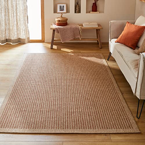 Naturteppich, Naturteppich, Böhmischer Teppich, Jute-Look, Teppich Wohnzimmer, Schlafzimmer, Flur, Outdoor-Teppich, Naturfarbe (8876 Terra, 120 x 170 cm) von Nazar