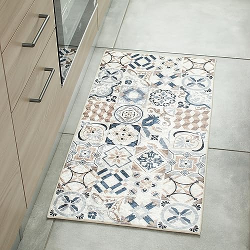 Nazar Maschinenwaschbarer Küchenteppich, Küchenteppich, Badezimmerteppich, Flurläufer (755 Braun, 50 x 100 cm) von Nazar