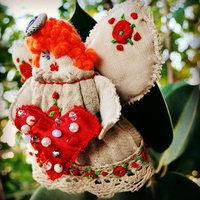 Sammlerengelpuppe, Bestickte Engelkunstpuppe, Handbestickte Miniaturpuppe, Handgemachte Engelpuppe, Innendekorationspuppe von NazarovaBoutique