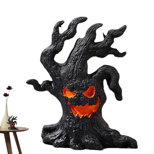 Nbbwwu Baumdämonen-Figur – gruselige, realistische Halloween-Baum-Dämonenstatue, Halloween-Tischdekoration, Gartenskulptur, Kunstharz-Handwerk für Spukhaus von Nbbwwu