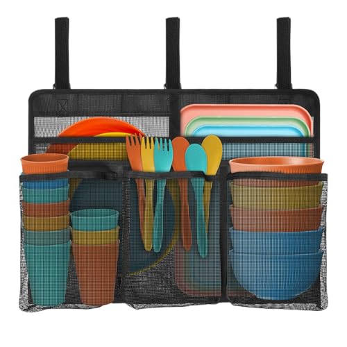 Nbbwwu Camping Geschirrtrocknungsbeutel,Camping Organizer Netzbehälter - Klappbare Outdoor Aufbewahrung Für Platten Schüsseln Töpfe Küchenutensilien von Nbbwwu