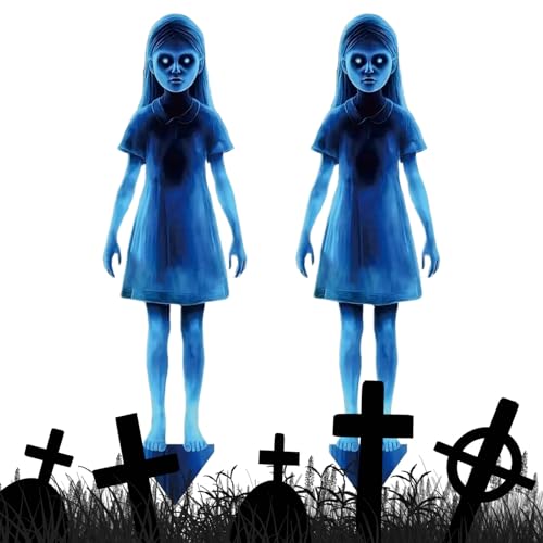 Nbbwwu Halloween-Hofschilder, Gartenstecker – Geisterschild gruselig für Fotohintergrund, Party, Auffahrt, Eingang, Rasen, Terrasse, Spukhaus, Outdoor von Nbbwwu