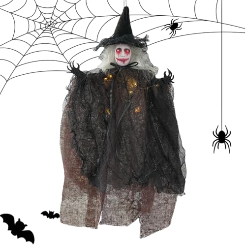 Nbbwwu Hexen-Baumschmuck für Halloween Bäume - Leuchtender Gruselhexen Schmuck Für Weihnachtsbaum,Kompakte Gruselige Halloween Dekoration für Garten, Innenhof, Spukhaus, Wohnzimmer und mehr von Nbbwwu
