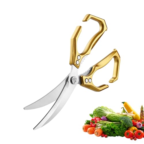 Nbbwwu Küchenschere Für Lebensmittel - 2 In 1 Zerkleinerungsschere Mit Nussknacker - Vielseitige Edelstahl Schere für Speisenzubereitung Kochen und Verarbeitung von Fleisch Geflügel von Nbbwwu