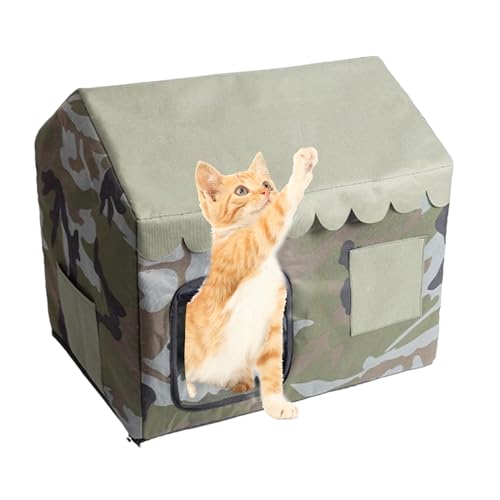 Nbbwwu Kühlendes Katzenhaus - Kühlende Katzenhöhle | Geschlossenes Haus Für Haustierzubehör Innenbereich Außenbereich Garten Rasen Hof Terrasse Balkon Ganzjährig Kleine Hunde von Nbbwwu