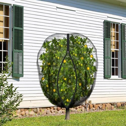 2 Stück Obstbaumschutznetzbeutel mit seitlichem Reißverschluss und verstellbarem Kordelzug, ultrafeines Netz, Gartennetz für Gemüse- und Obstbäume (2,4 x 2,4 m) von NbgrvB