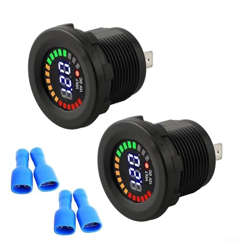 2 Stück wasserdichte LED-Digital-Spannungsmesser für LKW und Motorräder DC 12 V mit intelligentem Alarm 2 Stück wasserdichte LED-Digital-Spannungsmesser für LKW und Motorräder DC 12 V mit intelligentem Alarm von NbgrvB