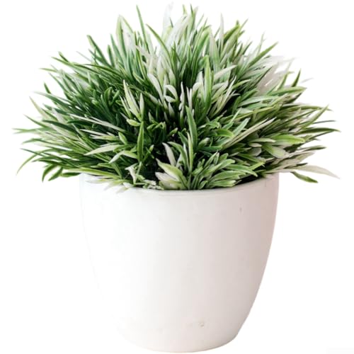 32 Mesh Design Künstliche Maidenhair für FERN Bonsai Ball für Innendekoration auf Regalen, Schreibtischen oder Tischen mit synthetischen Blattmustern für natürliche ästhetische Anzeige (weiß) von NbgrvB