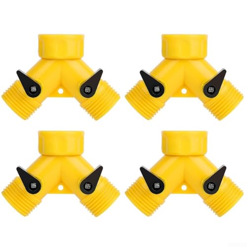 4 x Gartenschlauch-Verteiler mit 86,4 cm Doppelhahnventilen für verbesserte Wasserdurchflusskontrolle (4 Stück) von NbgrvB