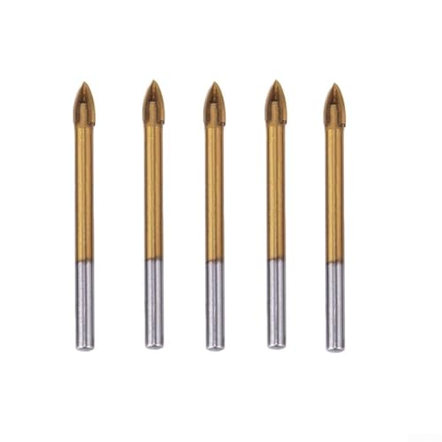 5 x Bohrer mit hoher Zähigkeit für Glas und Fliesen, 512 mm, für Holz und Metall (8 mm) von NbgrvB