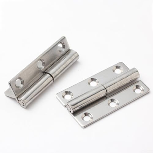 Abnehmbare Scharniere aus 304 Edelstahl, 2-teiliges Set, linke Hand für Türen und Werkzeugkästen, starkes und praktisches Design (3,8 cm) von NbgrvB