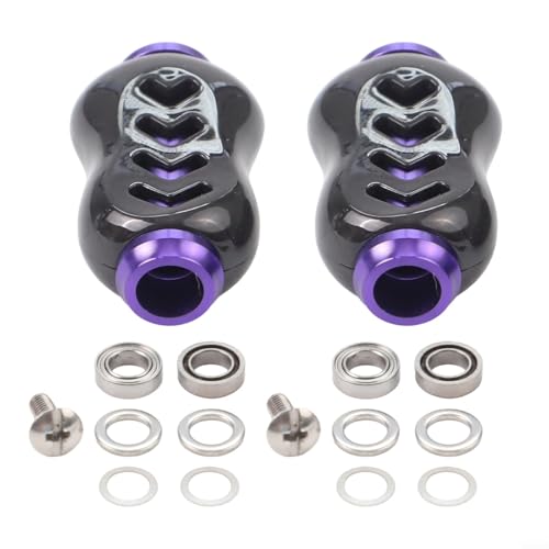 Angelrollen-Griffknopf mit Carbon-Griff-Pillen für Daiwa für Metanium für Alpha-Serie, leichtes Design, kompatibel mit PR100, PD106, CC80, CR80, Aluminium-Legierung, 2 Stück, schwarz, lila) von NbgrvB