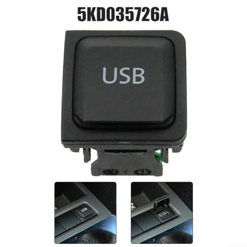 Auto USB Schalter Steckdose 5KD035726A für Jetta MK5 für Golf MK6 Kompatibel mit RCD300 RCD510 Mittelkonsole Ersatzteil Auto USB Schalter Steckdose 5KD035726A für Jetta MK5 für Golf MK6 Kompatibel mit RCD300 RCD510 Mittelkonsole Ersatzteil von NbgrvB