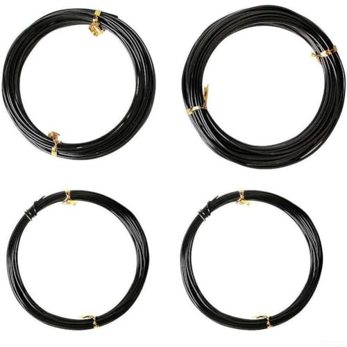 Bonsai-Draht in 4 Größen, eloxiertes Aluminium, für Baum- und Pflanzentraining, rostbeständiger Draht für Gartenarbeit und Formung von Bonsaitöpfen (schwarz) von NbgrvB