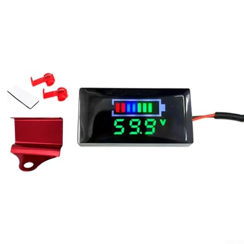DC 12V-150V Digital Mini Voltmeter Gauge Tester Zubehör Auto Motorrad Batterie Monitor Volt Spannungsmesser LED Display Panel (Halterung rot + grün) von NbgrvB